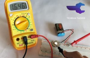 اندازهگیری مقاومت سنسور با مولتی متر برای رفع خطای E7 لباسشویی سامسونگ